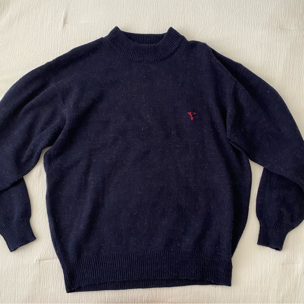 Vintage Rudolph Valentino Sports Club navy blue sweater in mens large
